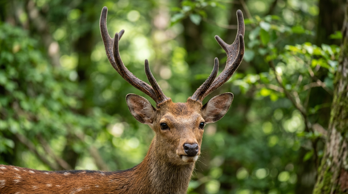健康梅花鹿近景